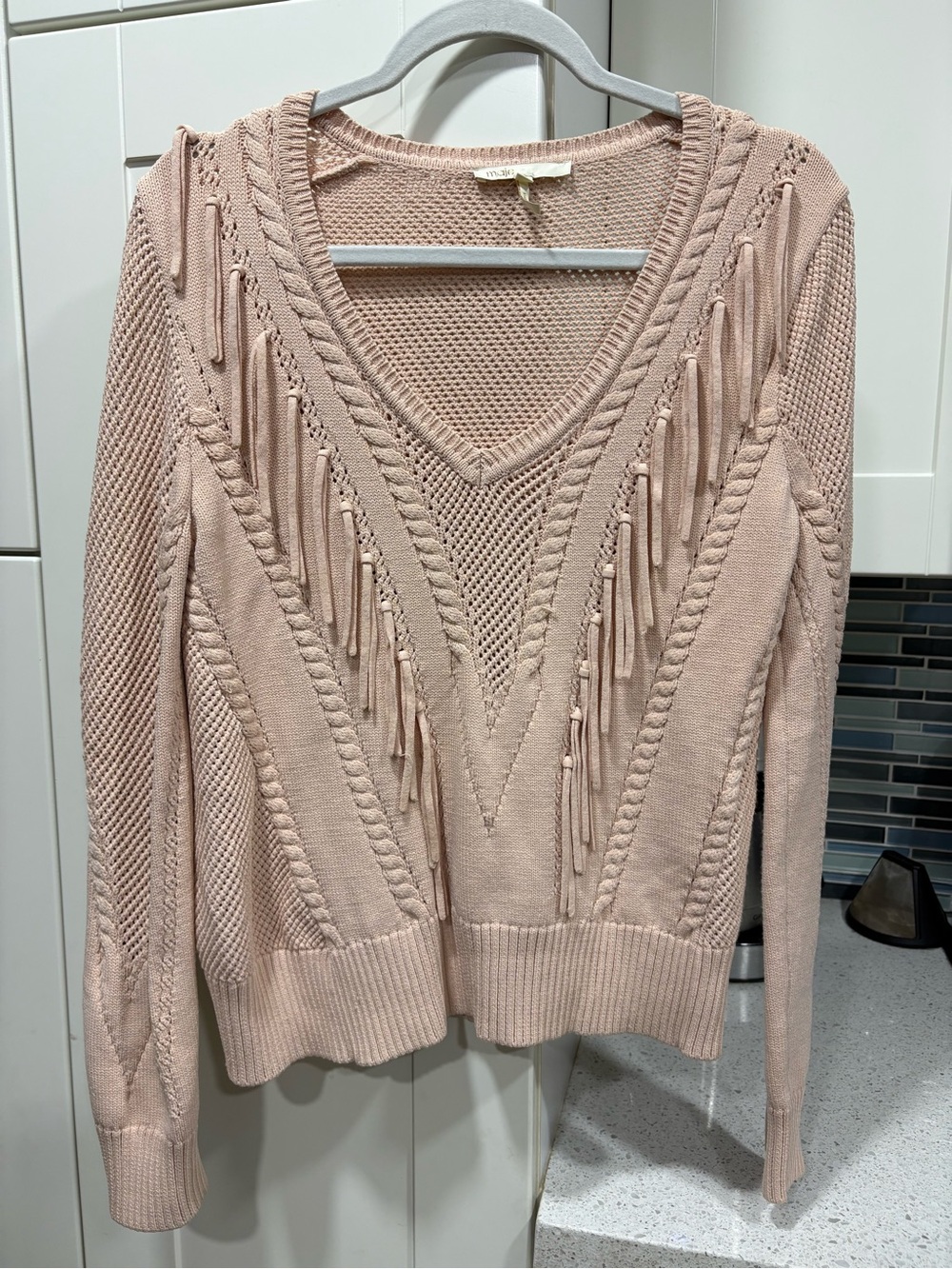 Maje fringe knit sweater